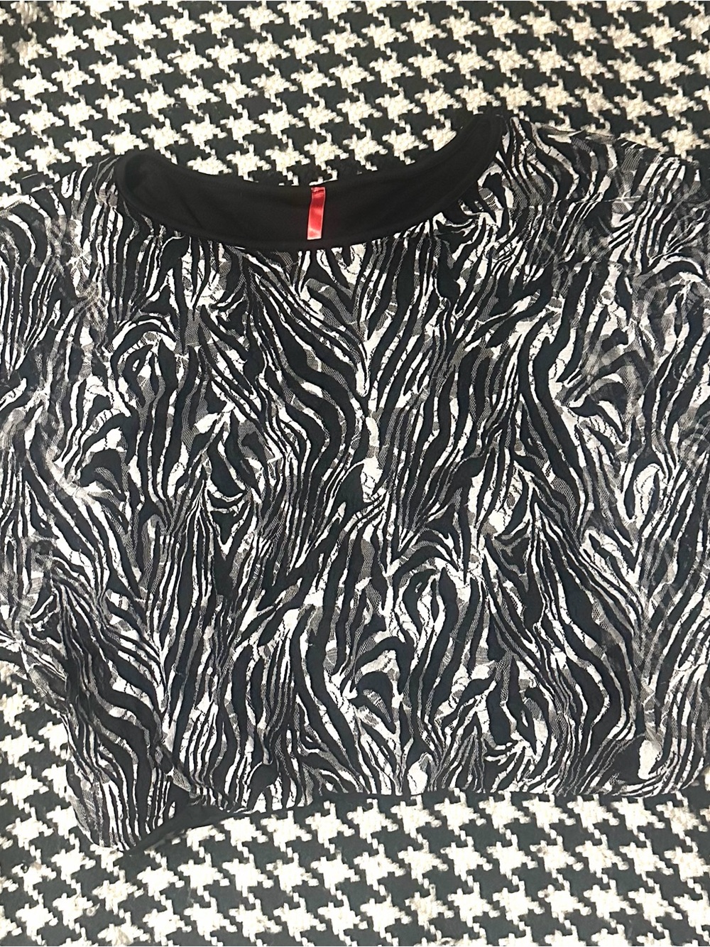 Y2K gal Black and White Zebra Print top